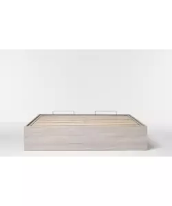 Letto matrimoniale "bed box" olmo naturale con rete e contenitore, 160x190 cm